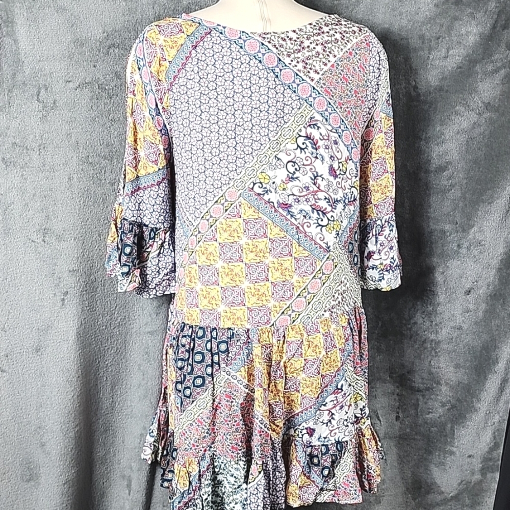 Kori America Floral Patchwork Bohemian Dress Size S - Picture 6 of 8